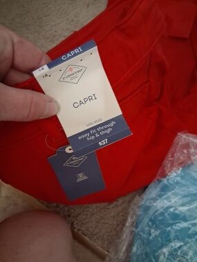 St. John's Bay Bright Red Capri Women's Shorts